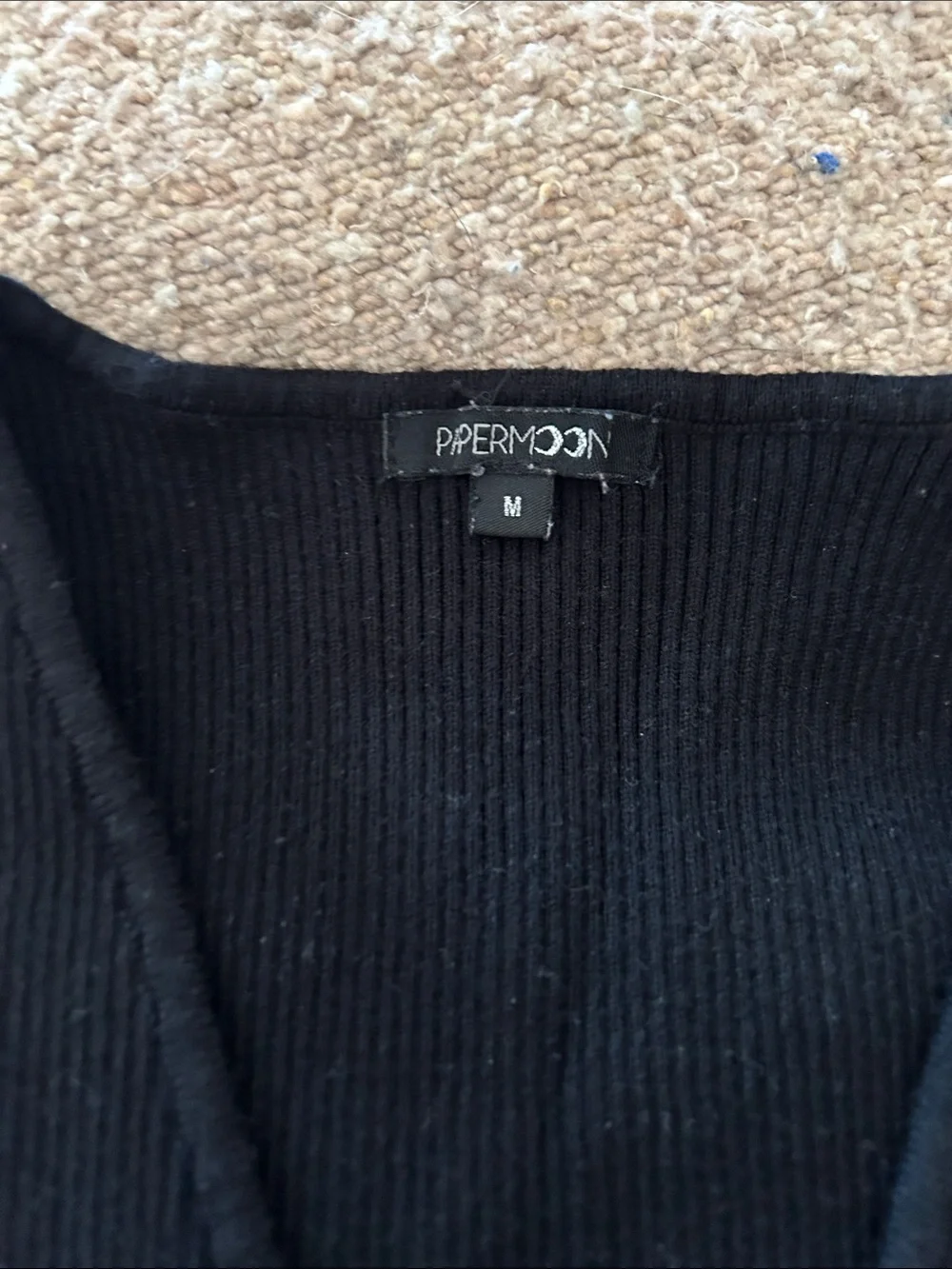 Papermoon Black Ribbed Button-Front Sweater Vest - Picture 2 of 7